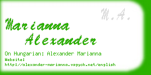 marianna alexander business card